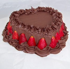 Chocolate Frosted Heart Cake