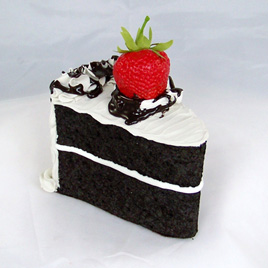 Vanilla Frosted Slice of Chocolate Cake