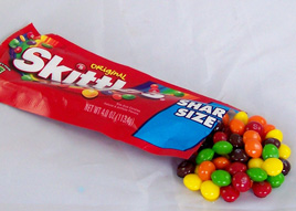 Spilled Bag of Skittles (Individual Serving Size)