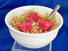 Cereal Bowl--Cheerios with Strawberries