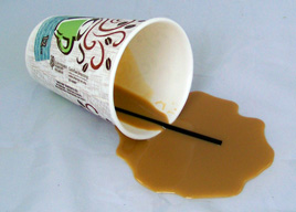Fake Spilled Coffee Cup To Go