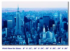 Blue Manhattan Cityscape on Canvas