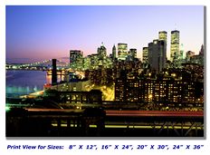 New York City at Night on Canvas