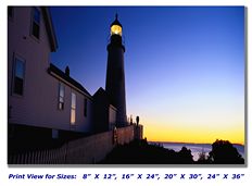 Lighthouse at Sunrise on Canvas