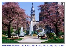 Fountain in the Park on Canvas