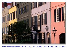 Charleston Row Houses on Canvas