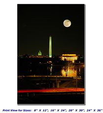 National Mall at Night on Canvas