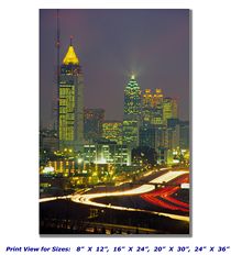Atlanta at Night on Canvas