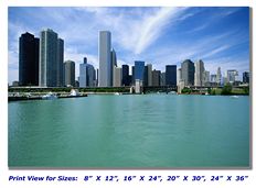 Chicago Skyline and Lake Michigan on Canvas
