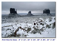 Snow in Monument Valley on Canvas