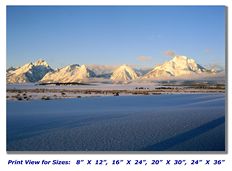 Grand Tetons in the Winter on Canvas