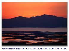 Sunset Over Great Salt Lake on Canvas