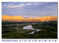 Rio Grande and the Chisos Mountains on Canvas