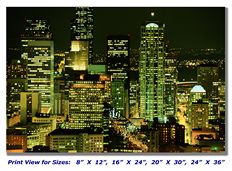 Seattle at Night on Canvas