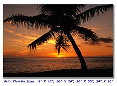 Sunset in Maui on Canvas
