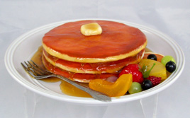 Plate of Pancakes with Fruit