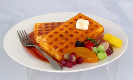 Plate of Waffles with Fruit