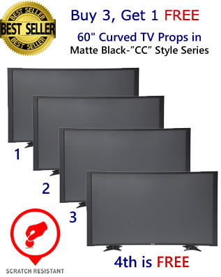 Buy 3 Get 1 FREE (4-Pack) of 60" Curved TV Props in Matte Black