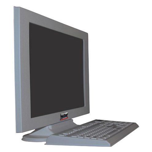 Fake Computer - 2 Piece Fake Computer Set in Matte Silver-PropsAmerica.com